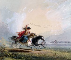 Shoshone woman catching a horse, 1837 